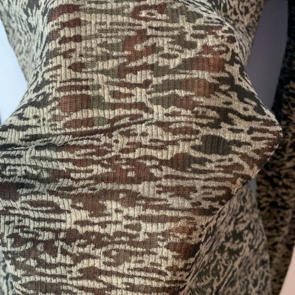 Y2k BCBG Black gray burnout Long Sleeve fitted crew neck top size large - Picture 2 of 7